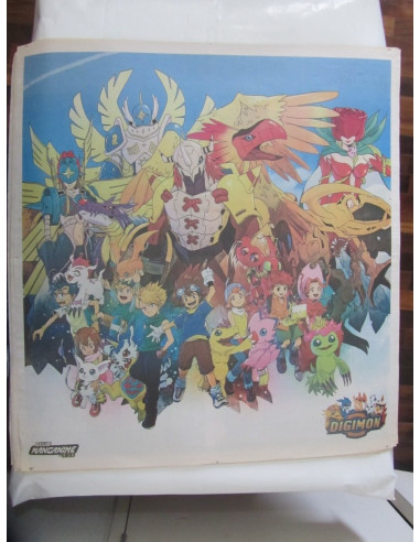 Antiguo Poster Gigante 64 X 58 Cm. Digimon