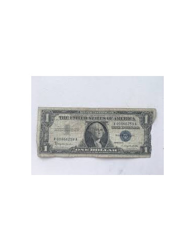 Antiguo Billete 1 Dolar Sello Azul 1957 Tal Como Lo Ves