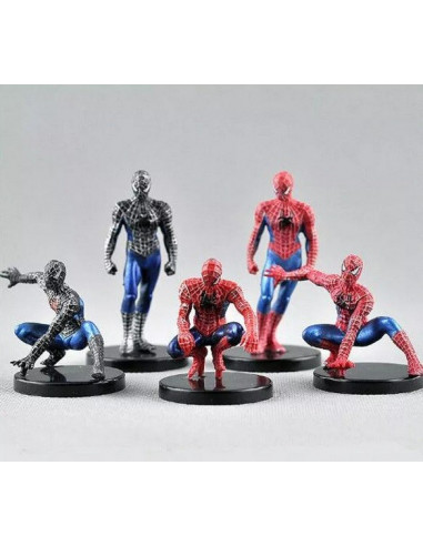 Spiderman Hombre Araña Venom Set X 8 Figuras Con Base Marvel